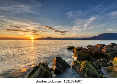 Sunset View From Tower Beach, UBC, Vancouver, BC, Canada