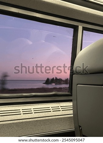 Sunset view from train seat
