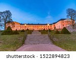 Sunset view of the Uppsala castle in Sweden