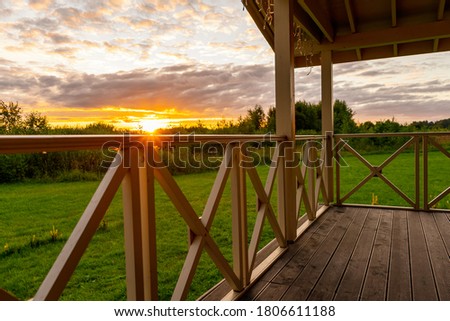 Sunset view from the veranda of a private house