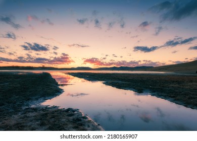 Sunset view of wetlands 4K HD