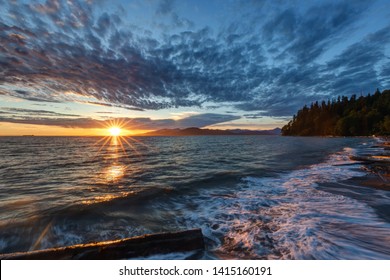 Sunset View From Wreck Beach, Vancouver, BC, Canada