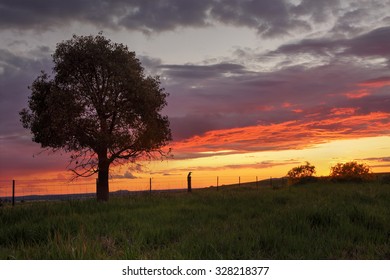 Sunset Views At Greenthorpe In Rural Central West NSW Australia