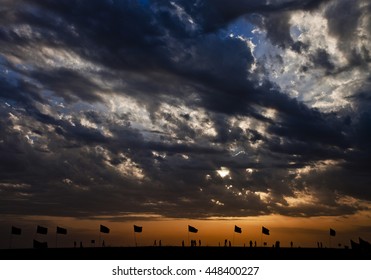 Sunset Of A Village Named Talaieh Which Is An Untouched Site Of Iran And Iraq War In Khozestan Of Iran.