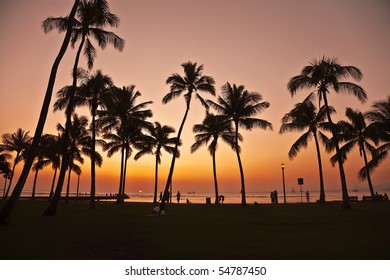 Sunset in Waikiki Hawaii