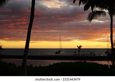 Sunset At Waikoloa Beach In Hawaii