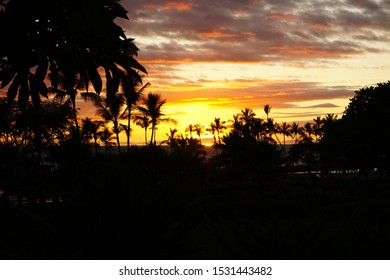 Sunset At Waikoloa Beach In Hawaii