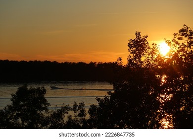 Sunset In The Warm Summer Night In Rural Manitoba, Canada