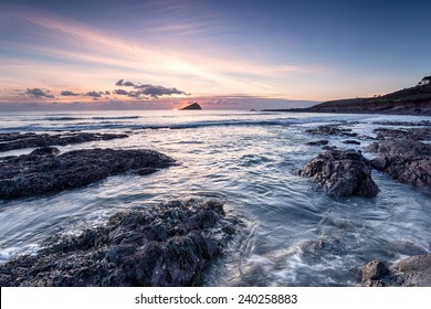 Sunset At Wembury Beach On The South Devon Coast