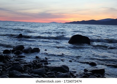 Sunset West Coast Vancouver BC Canada At Wreck Beach