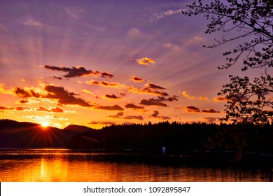Sunset Whitefish Lake Montana