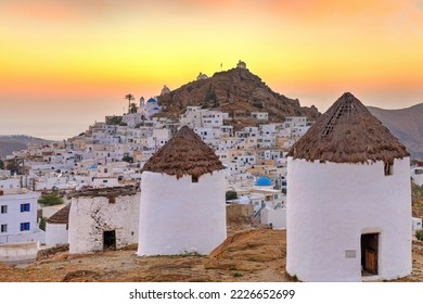 The sunset from the windmills of Chora in Ios island, Greece - Shutterstock ID 2226652699
