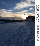 Sunset in the winter