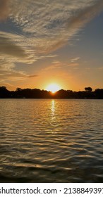 Sunset In Winter Park Chain Of Lakes, Orlando, Clear Boat