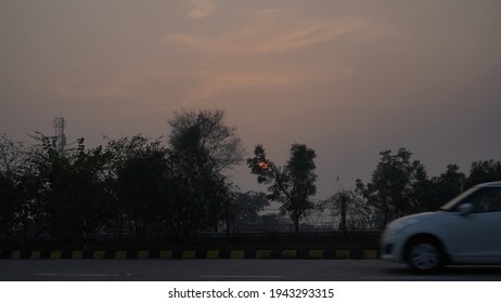 Sunset At Yamuna Expressway Mathura ,5 Feb 2021