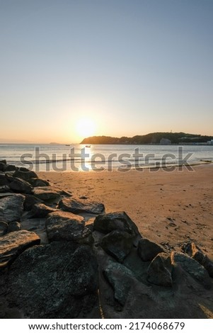 Sunset from Zushi Beach, Zushi City, Kanagawa Prefecture Stock photo © 