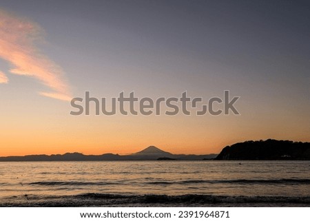 Sunset from Zushi Beach, Zushi City, Kanagawa Prefecture, Japan Stock photo © 