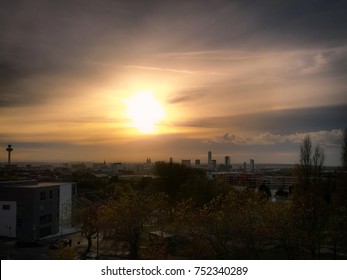 Sunsetting On The Liverpool Skyline Viewed From Everton Park