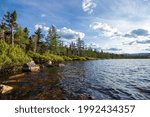 Sunsetting over Ethan Pond in the remote forest of New Hampshire.