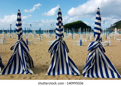 Sunshade San Sebastian Beach Sand Spain Chair