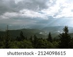 Sunshine breaking through clouds over the Great Smoky Mountains on the North Carolina and Tennessee Border