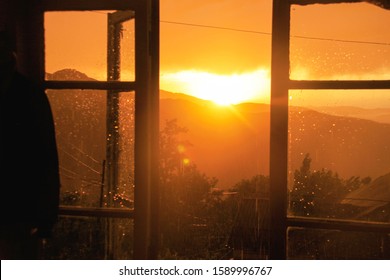 Sunshine On The Mountains View From The Window