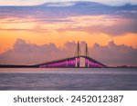 Sunshine Skyway Bridge spanning the Lower Tampa Bay and connecting Terra Ceia to St. Petersburg, Florida, USA. 