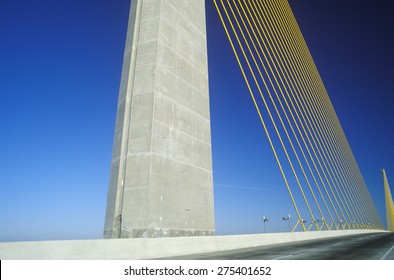 The Sunshine Skyway Bridge In Tampa Bay, Florida