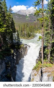 Sunwapta Falls Waterfall In Jasper National Park