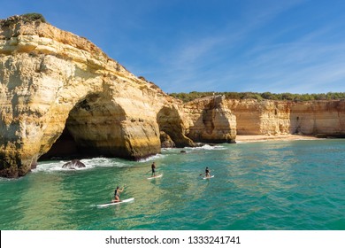 SUP around cliffs in Portugal Algarve