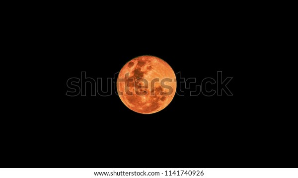Super Blood Moon. This picture is Super\
Blood Moon in Thailand. 31 January\
2018