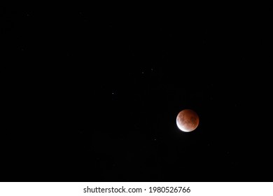 Super Blood Moon, Total Lunar Eclipse Of The Moon, Supermoon, May 26 2021 From Auckland New Zealand