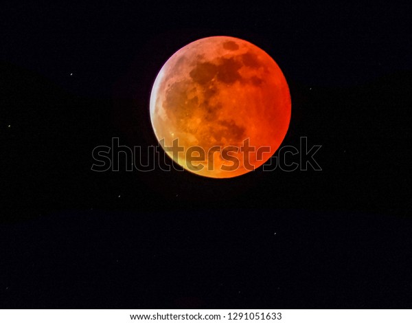 Super Blood Wolf\
Moon During A Lunar\
Eclipse