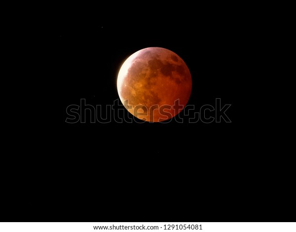 Super Blood\
Wolf Moon During A Full Lunar\
Eclipse