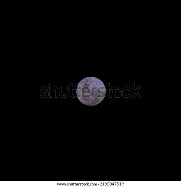 super bluish moon floating isolated\
on a cloudless night sky in the southern\
hemisphere.