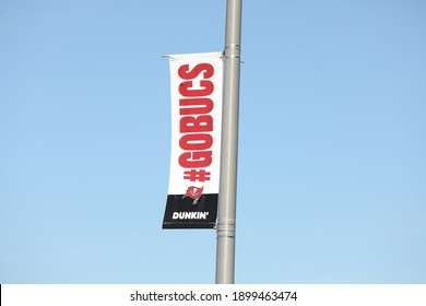 Super Bowl LV Sign At The Raymond James Stadium In Tampa, Florida January 21, 2021