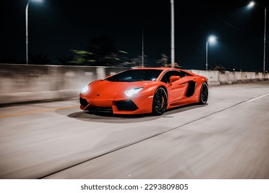Super Car Rolling Shot Photo in Night
