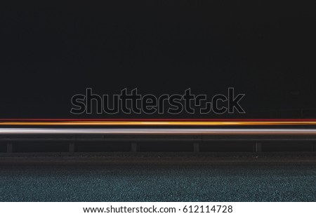 Super fast car lights in minimal style. Motion colorful urban background texture. Modern cityscape road traffic. Travel concept. Science hyperspeed  teleport movement. Time machine.