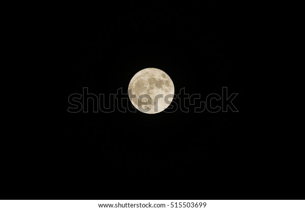 Super full moon, biggest moon in\
21-th century, november 14th, 2016, seen from central\
Europe