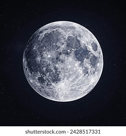 Super full moon at night very beautiful. seen through a telescope. - Powered by Shutterstock