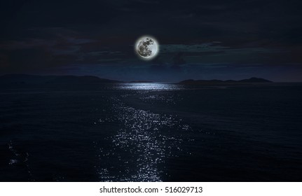 Moon Over Water Images Stock Photos Vectors Shutterstock