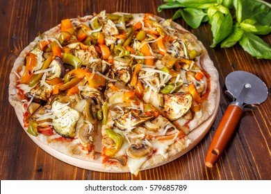 Super Healthy  Whole Wheat Roasted Vegetable And Mushroom Pizza