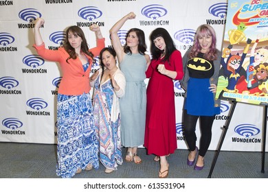 Super Hero Girls Cast  Attends DC Super Hero Girls Press Room At Wondercon In Anaheim Convention Center On April 2 2017. 