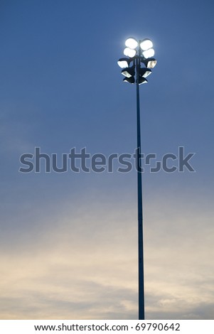 super highway lighting column at night