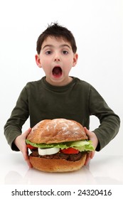 Super Huge Giant Burger Hungry Boy Stock Photo 24320416 | Shutterstock