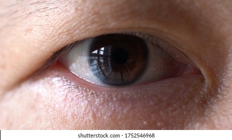 Super Macro Shot Of Asian Men Eye