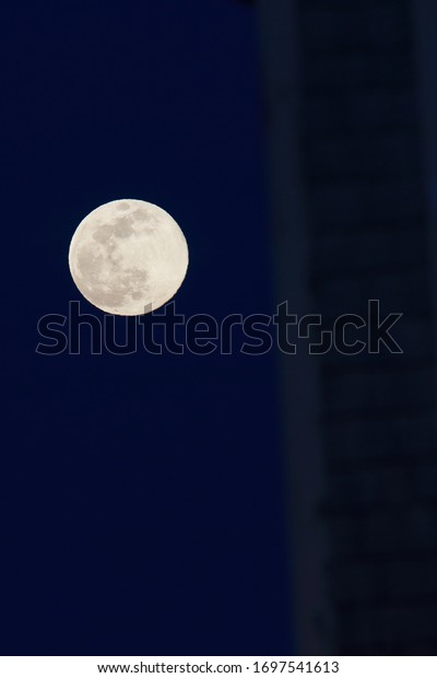 super moon next to\
house in massachusetts 