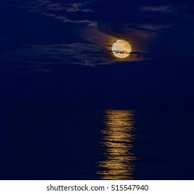 Super Moon Setting Manasota Key, Florida, Nov 14_