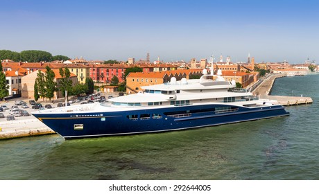 super yachts moored in venice