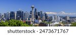 Super panoramic view of Downtown Seattle,  ranked 15th largest city in USA and one of the top 5 fastest growing cities in USA